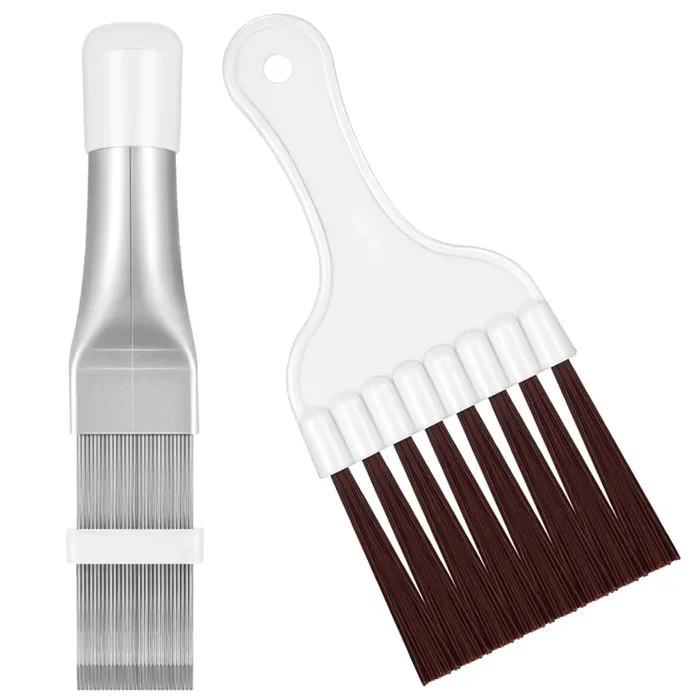 2 Pezzi Spazzola per Pulire Condensatore Asciugatrice,Pettine per Alette Lamelle Condizionatore per la Frigorifero Pulizia del Metallo Radiatore Serpentine Evaporatori Aria Condizionat