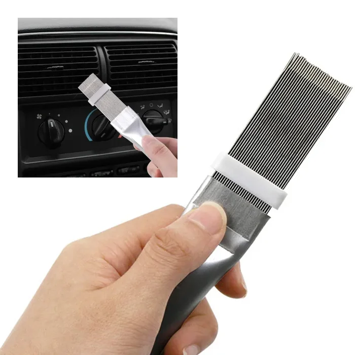 2 Pezzi Spazzola per Pulire Condensatore Asciugatrice,Pettine per Alette Lamelle Condizionatore per la Frigorifero Pulizia del Metallo Radiatore Serpentine Evaporatori Aria Condizionat - immagine 3