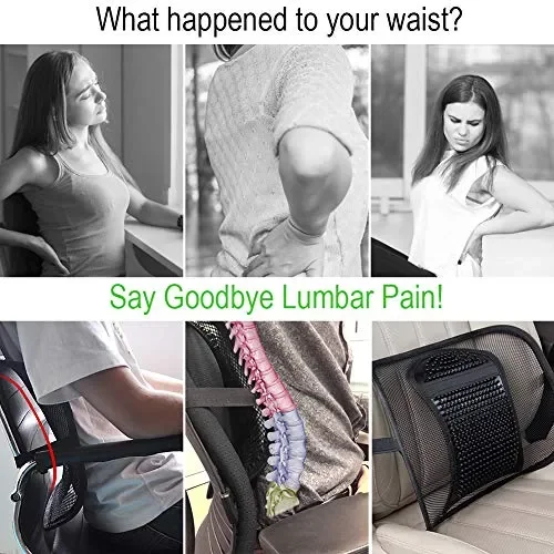 2 Pezzi Supporto Lombare Cuscino Sedia Ufficio, RenFox Schienale… - immagine 3