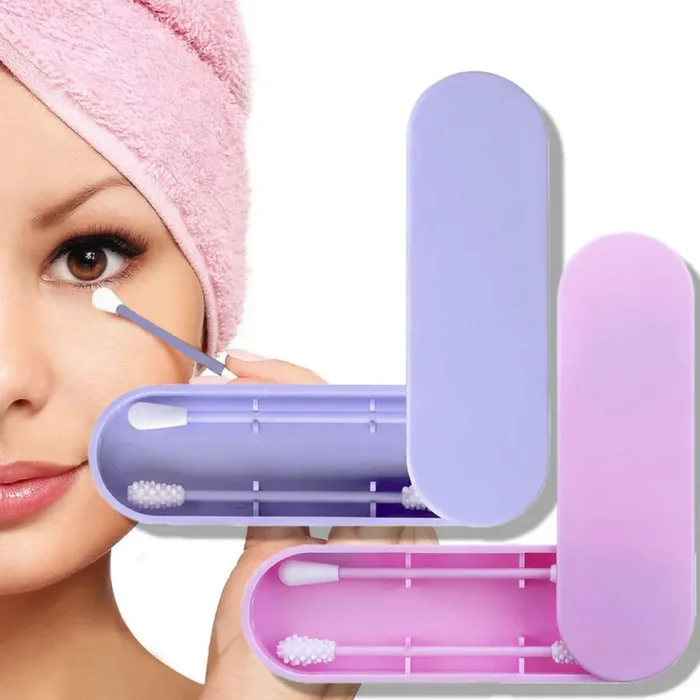 2 Pezzi Tampone di Cotone Riutilizzabile, Boccioli Viola+Rosa