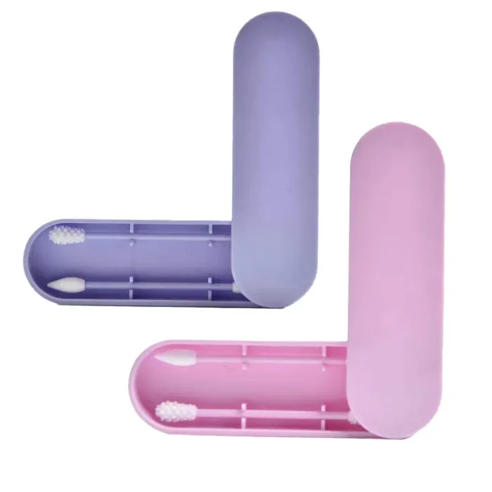 2 Pezzi Tampone di Cotone Riutilizzabile, Boccioli Viola+Rosa - immagine 2