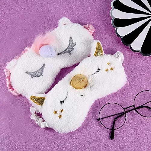 2 Pezzi Unicorno Maschera per Dormire Carino Benda Copertina per… - immagine 3