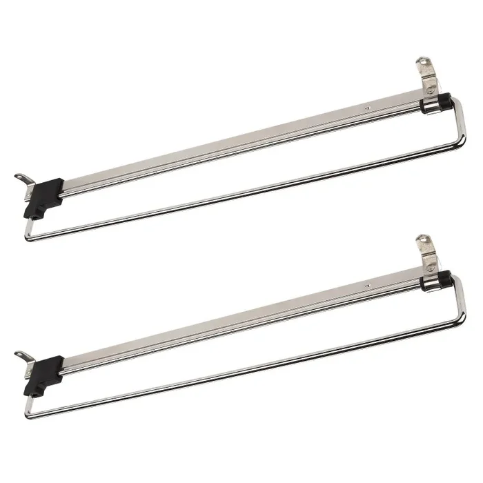 2 x 2 pezzi / Lunghezza 400 mm, Gestänge Verchromt / Kunststoffteile Schwarz