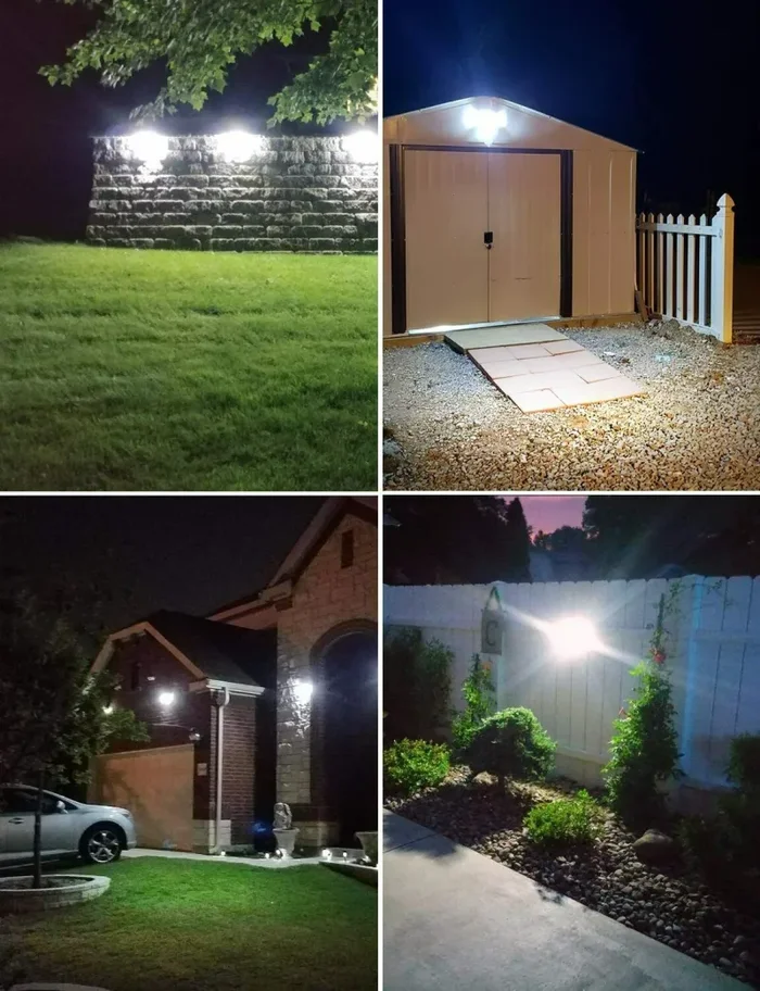 2 x Luci solari per esterno con sensore di movimento e pannello solare, IPX7 200 In saldo - immagine 2