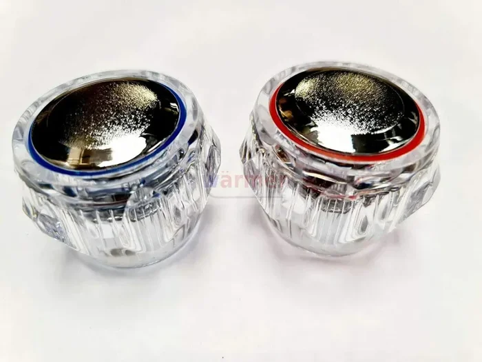 2 x Manopole per rubinetto da 1/2″, Coppia acqua calda e fredda cromata ricambio Moda - immagine 2