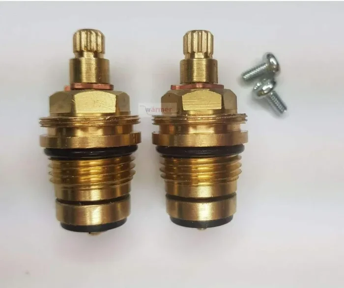 2 x Manopole per rubinetto da 1/2″, Coppia acqua calda e fredda cromata ricambio Moda - immagine 3