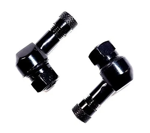 2 x Moto Valvola angolare in alluminio nero 8,3 mm valvole valvola ad angolo