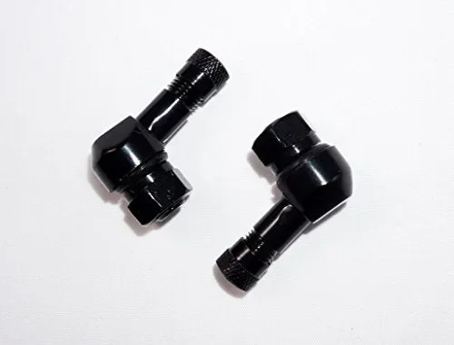 2 x Moto Valvola angolare in alluminio nero 8,3 mm valvole valvola ad angolo - immagine 2