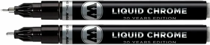 2 x Pennarello cromato per effetto specchio per tute le superfici, Permanente