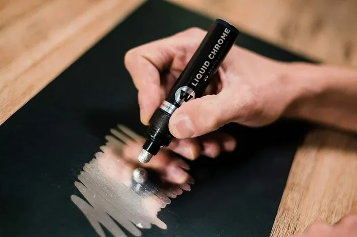 2 x Pennarello cromato per effetto specchio per tute le superfici, Permanente - immagine 2