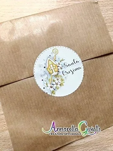 20 pezzi Adesivi Tondi Stampati, 40 millimetri, etichette cresima, thank you… - immagine 2