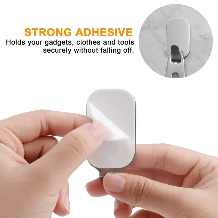 20 pezzi Gancio autoadesivo, Ganci portasciugamani, 3M Adesivo 20pcs Fornitura - immagine 3