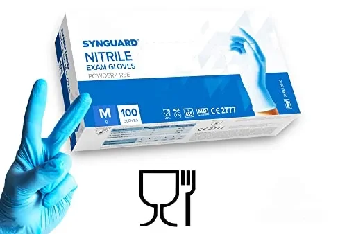 200 guanti in Nitrile M senza polvere, senza lattice, ipoallergenici, certificati CE conforme alla norma EN455 guanti per alimenti guanti medici monouso (Taglia M) - immagine 2