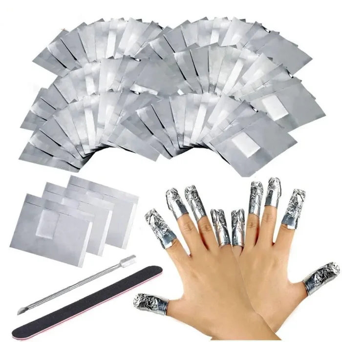200PCS Remover Foil Wraps del Rimuovere smalto gel per Unghie, Fogli di two