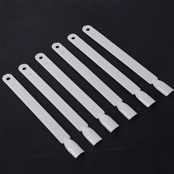 200pz Espositore a Ventaglio per Unghie Finte Bianco Falso Tip A - immagine 2