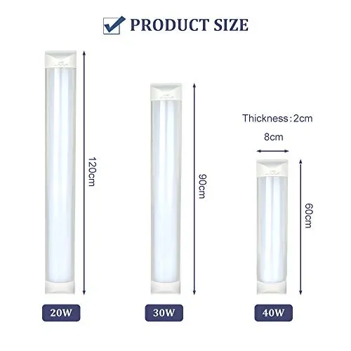 20W-60CM Plafoniera led plafoniere neon a 60cm, Bianco Freddo - immagine 2