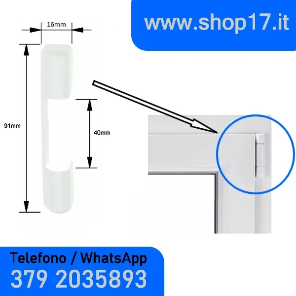 230205 – Copertura per cerniere ferramenta ROTO NT per finestre e porte finestre in pvc Vendita calda - immagine 2