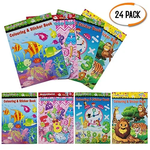 24 Assortiti Libro Da Colorare E Etichetta Per Bambini – Mini Attività…