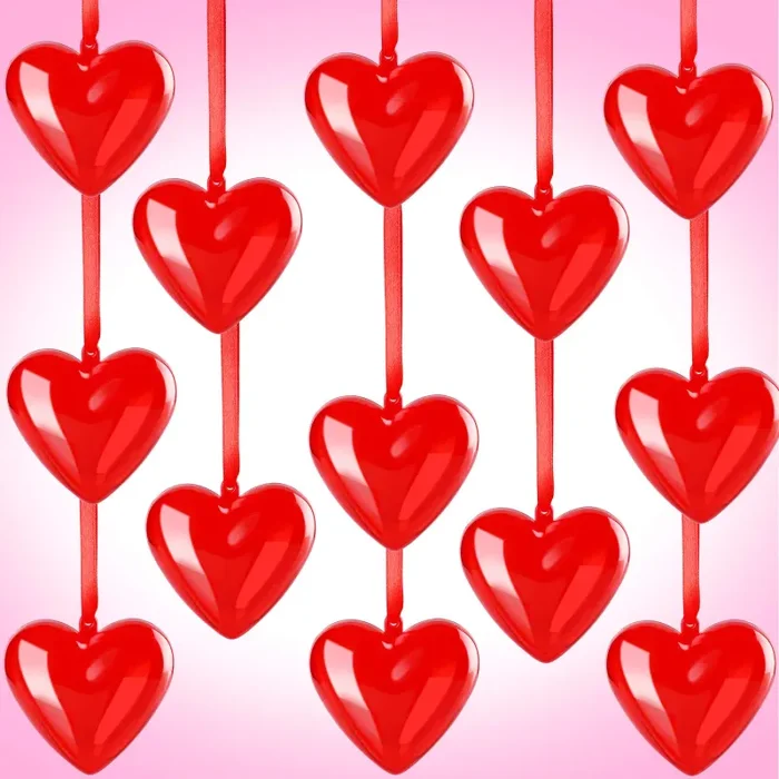 24 Pezzi Ornamenti per Cuori in Plastica Traslucida di San Valentino… - immagine 2