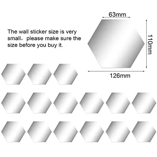 24 Pezzi Removibile Acrilico Specchio Adesivo Parete Decal per Casa… Vendita calda online - immagine 2