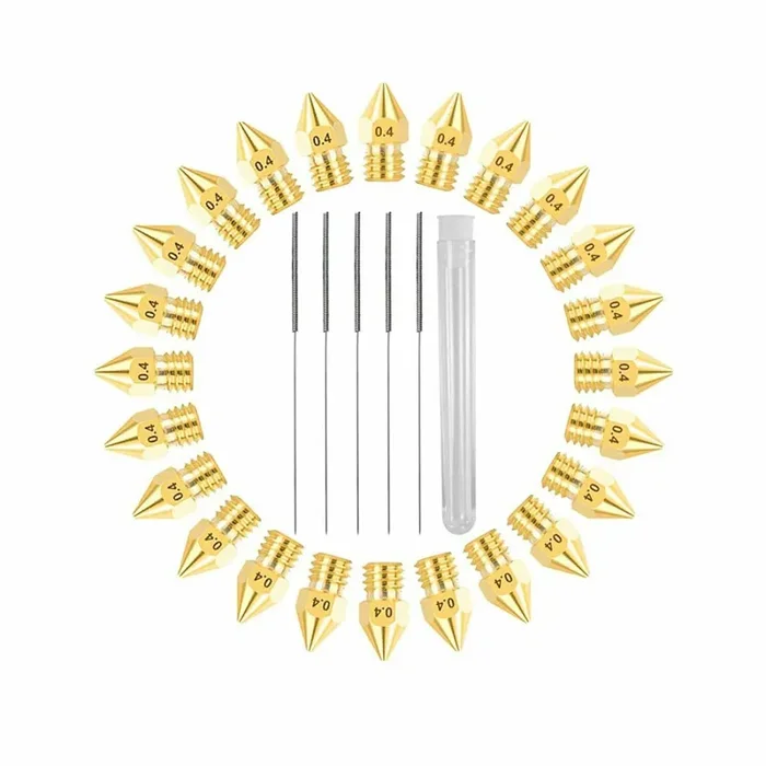 24 x Ugelli per stampante 3D MK8, Formato da 0,4 mm + kit per pulizia aghi