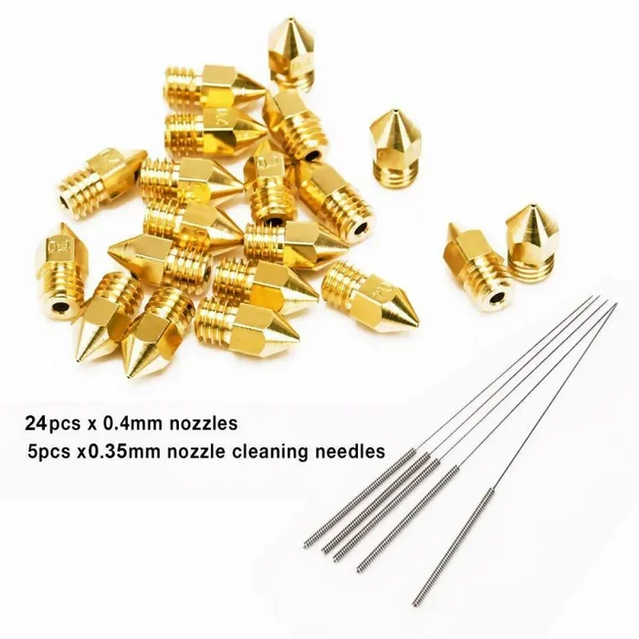 24 x Ugelli per stampante 3D MK8, Formato da 0,4 mm + kit per pulizia aghi - immagine 2