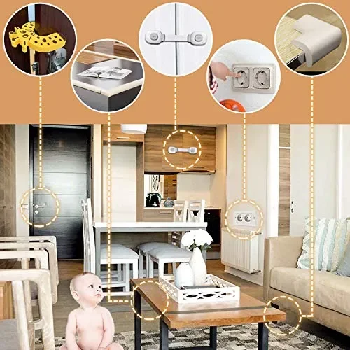 29 Pezzi Kit Sicurezza Bambini Casa – 10 Paraspigoli Angolari, 10 Copriprese… - immagine 2