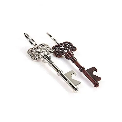 2PCS apribottiglie a forma di chiave vintage retrò portachiavi in metallo…