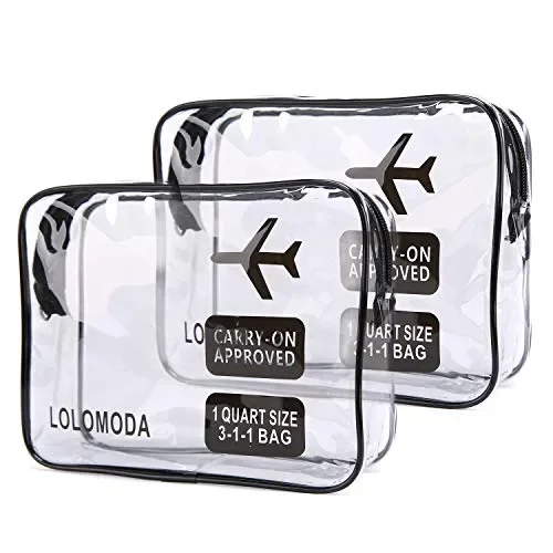 2Pcs Beauty Case da Viaggio, Cosmetici Trousse Trasparente, Kit Aereo Nero