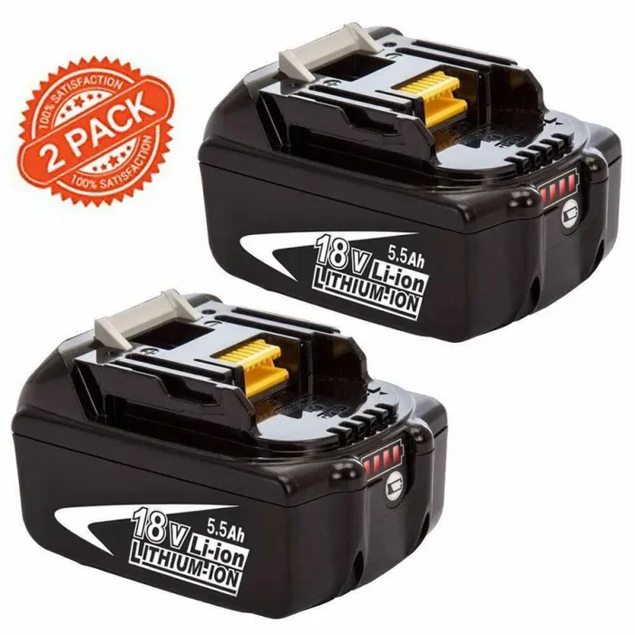 2X FUNMALL BL1860B 18V 5.5Ah di Batteria Ricambio per Makita BL1860 (d2c)