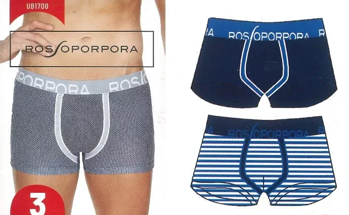 3 BOXER UOMO ROSSOPORPORA ART UB1700 COLORE FOTO MISURA A SCELTA