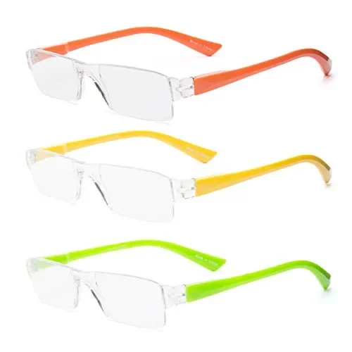 3-Pack Occhiali da Vista, Lettura, e Presbiopia Con Senza 2.5, Sunshine