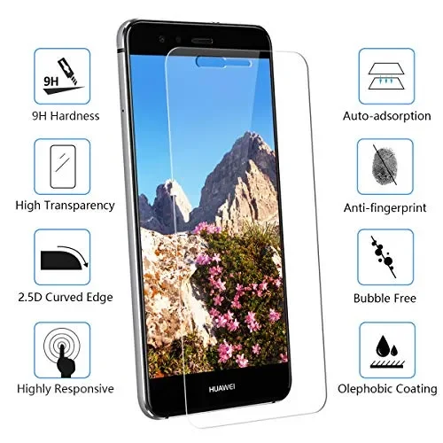 3 Pack Vetro Temperato per Huawei P10 Lite, [Anti Graffio/Ultra Trasparente - immagine 2