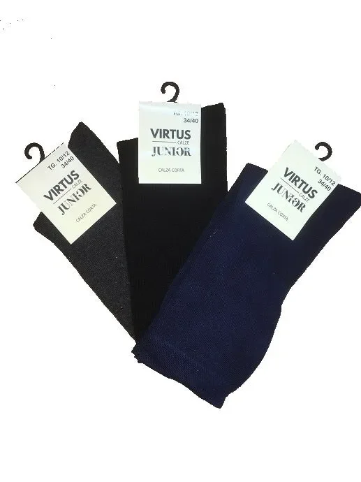 3 Paia calze bimbo tinta unita Virtus Calze art V835/6 colore foto misura a scelta