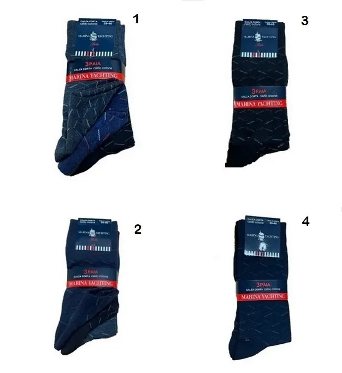 3 paia di calze uomo in caldo cotone marina yachting art. me124 col. a scelta mis. unica