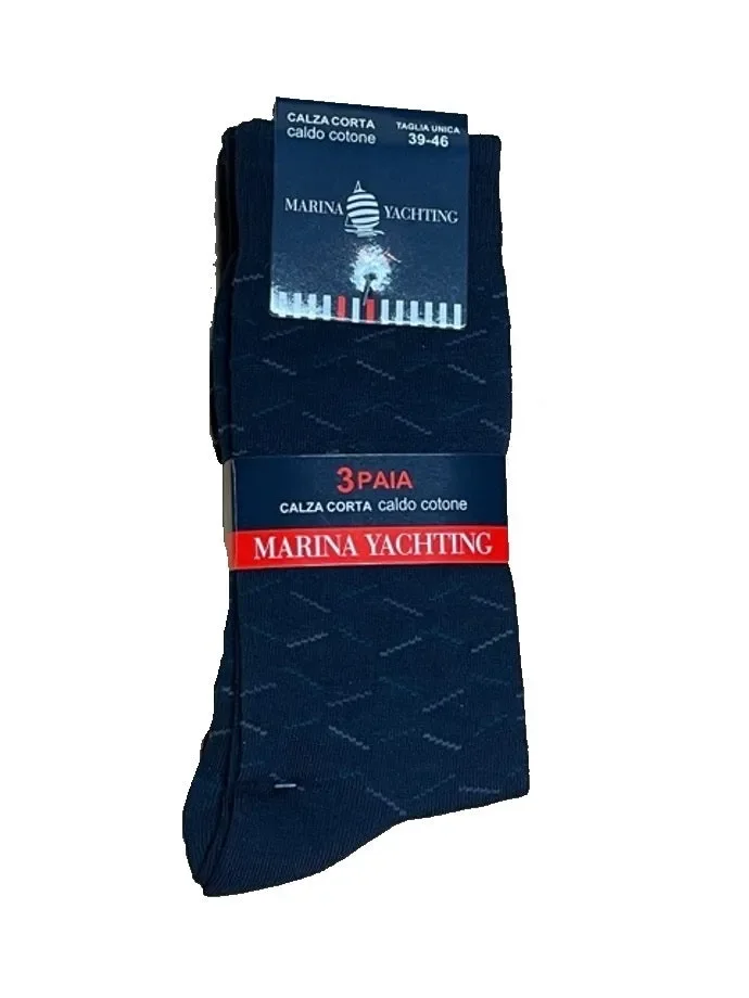 3 paia di calze uomo in caldo cotone marina yachting art. me124 col. a scelta mis. unica - immagine 3