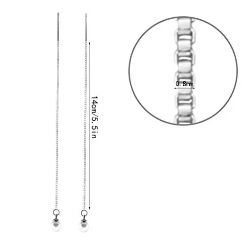 3 Paia Filo Ciondolare Orecchini Pendenti Catena da donna Orecchio Lineare… Moda - immagine 2