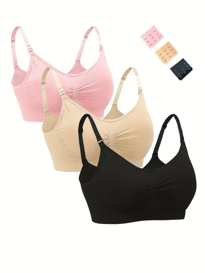 3 pezzi di reggiseno per l’allattamento senza cuciture casuali per la maternità delle donne con biancheria intima morbida e confortevole rimovibile Sconti