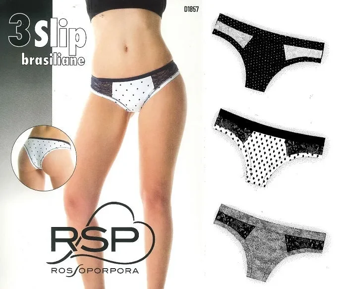 3 SLIP BRASILIANA DONNA ROSSOPORPORA ART D1857 COLORE FOTO MISURA A SCELTA Saldi