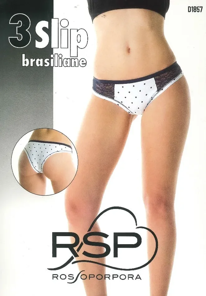 3 SLIP BRASILIANA DONNA ROSSOPORPORA ART D1857 COLORE FOTO MISURA A SCELTA Saldi - immagine 3