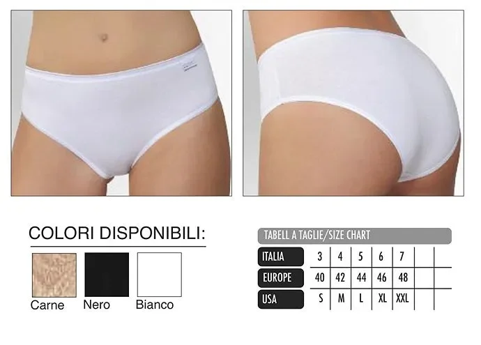 3 SLIP DONNA KISSIMO ART KST901 IN COTONE COLORE E MISURA A SCELTA