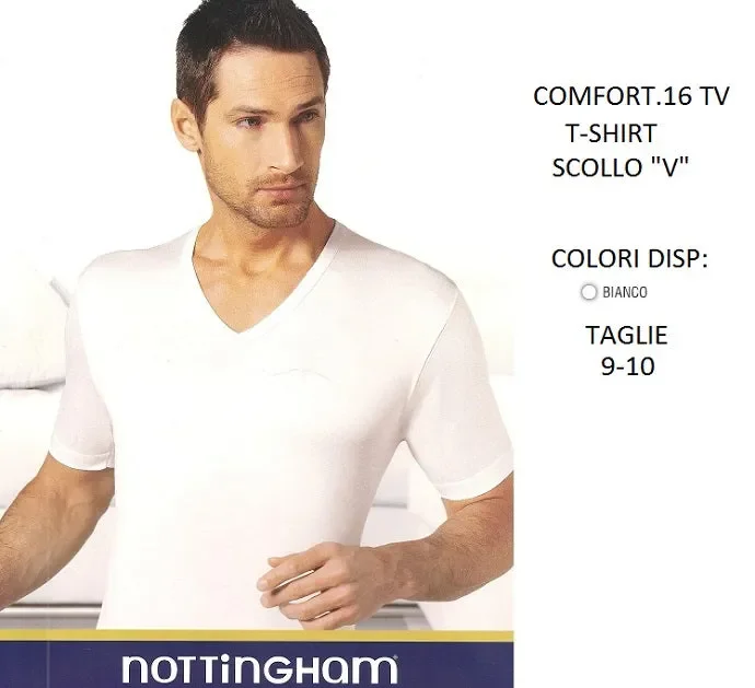 3 T-SHIRT UOMO NOTTINGHAM IN COTONE ART COMFORT.16 TV COLORE BIANCO