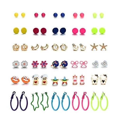 30 paia anallergici set orecchini per bambina ragazza perle Animale gatto…