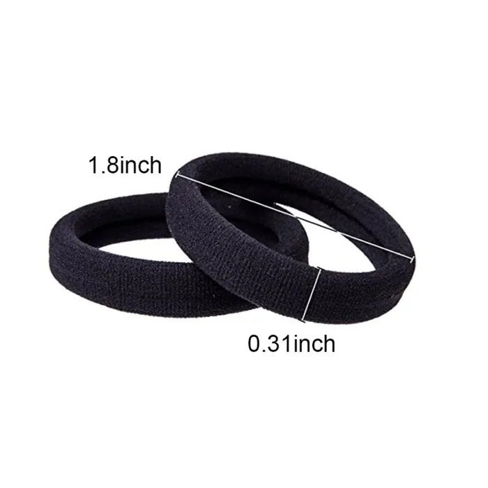 30 Pezzi Grande Nero Elasticizzato Elastico Elastici per Capelli di one - immagine 2