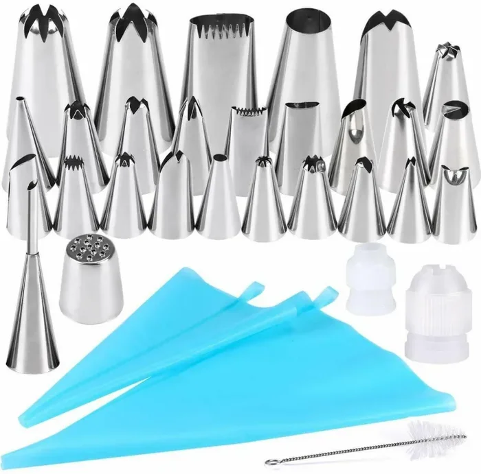 32 in 1 Set di Beccucci Sac a Poche per Decorazione Pasticceria in Acciaio Inox