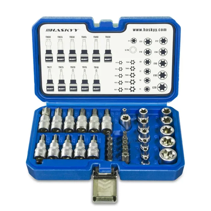 34 pezzi. Set chiavi a bussola Torx | Dadi E4-E20 | T10-T60 |…