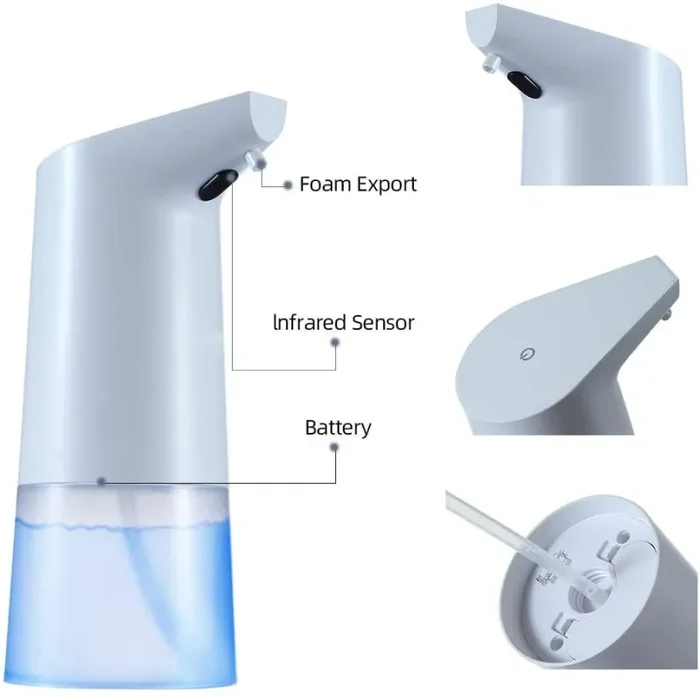 350ml Dispenser Automatico di Sapone Schiumogeno con Sensore a Infrarossi Distributore Sapone Liquido Senza Contatto - immagine 3