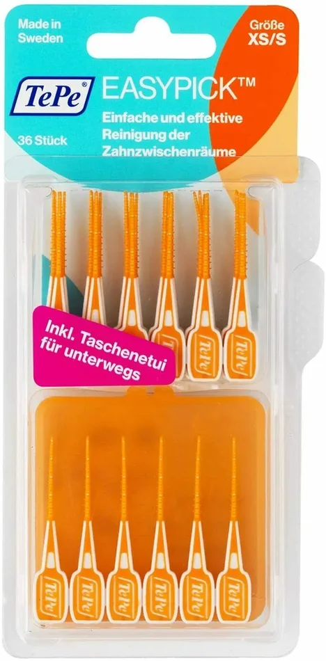 36 x Stick interdentali tascabili per igiene orale taglia XS S, TEPE EasyPick