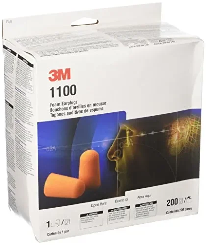 3M 1100 – Tappi per orecchie, in schiuma [Classe di 1×200 (200 paia)