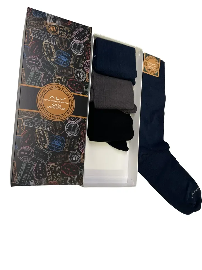 4 Paia Calze Uomo Caldo Cotone Alviero Martini Art. ALV001C colore a scelta misura unica - immagine 3